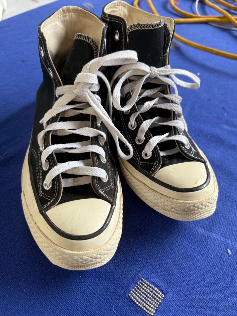 Converse Chuck 70 High Top Sneakers Black/Egret Vintage Canvas | Women's 8.5